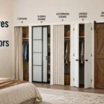 Cheaper alternatives to bifold closet doors including curtains, sliding doors, accordion doors, hinged doors, barn doors, and open closets.