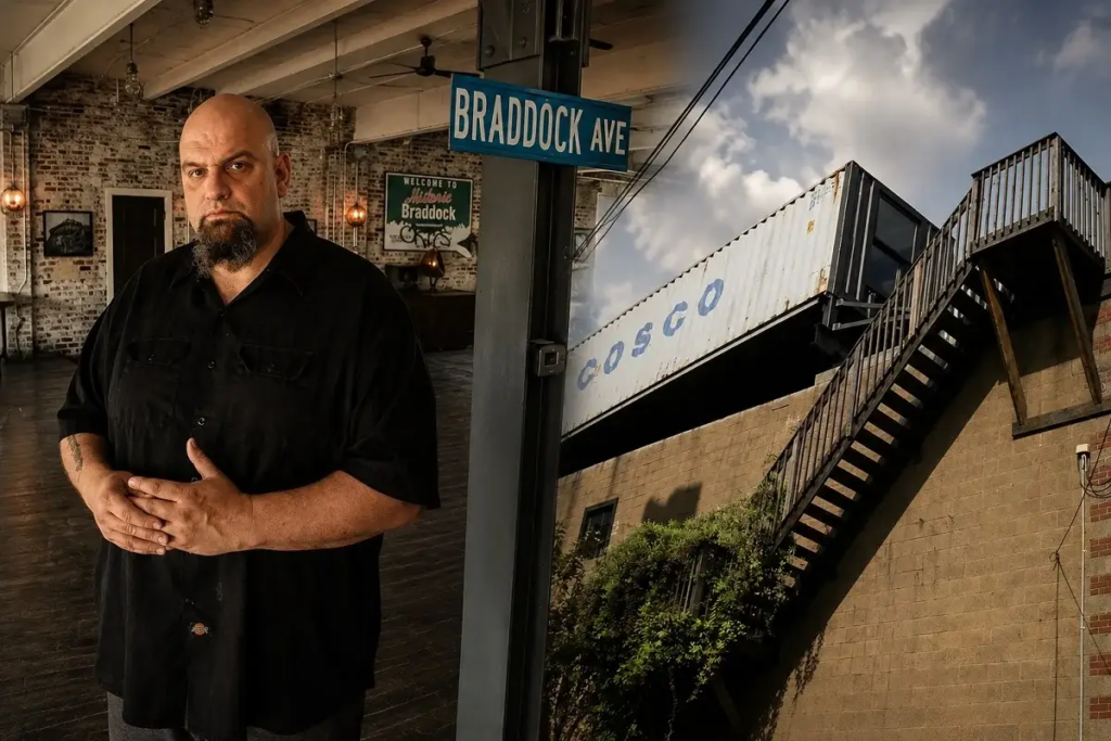 John Fetterman house showing the converted Braddock loft and industrial exterior