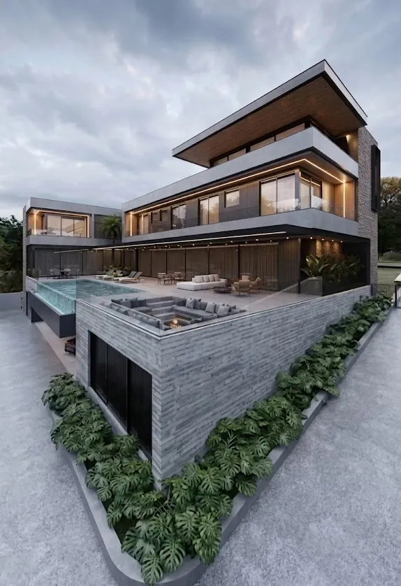 Modern luxury home with pool representing Keanu Reeves house in Los Angeles