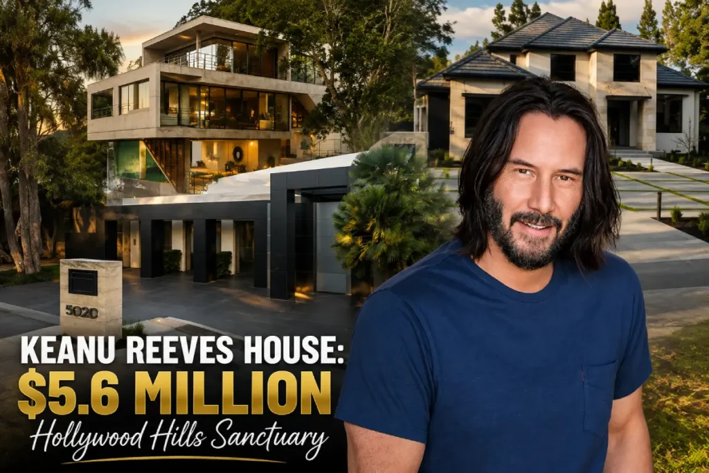 Keanu Reeves House in the Hollywood Hills, featuring a luxury modern mansion