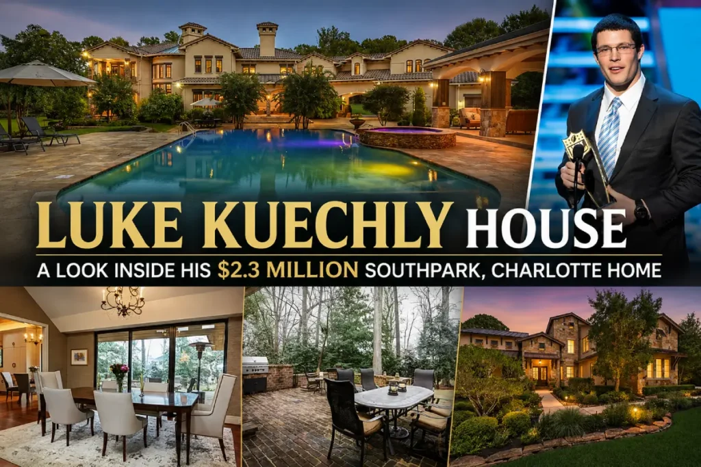 Luke Kuechly House in SouthPark, Charlotte with luxury pool and interiors