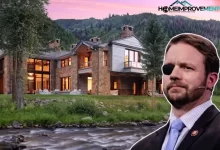 Front view of Dan Crenshaw House with mysterious shadows and vintage details