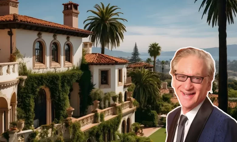Bill Maher House: Inside the $20 Million Beverly Hills Mansion 2025 - Luxury Real Estate | HomeImprovementGeek Bill Maher House exterior showcasing its Mediterranean architecture, lush landscaping, and inviting entrance in Beverly Hills.