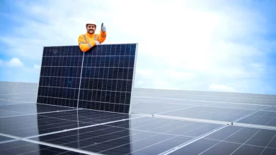 Technicians from Hamro Solar LLC installing advanced solar panels on a modern home rooftop, showcasing sustainable energy solutions and innovation.