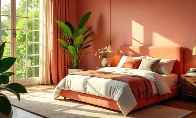 10 Pink and Green Bedroom Ideas You'll Instantly Love - Home Decor | HomeImprovementGeek Chic bedroom styled with Pink and Green Bedroom Ideas, featuring blush bedding, green accents, and natural light for a cozy, modern look.