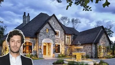 Adam Brody house Pacific Palisades mansion with infinity pool before 2025 wildfire destruction