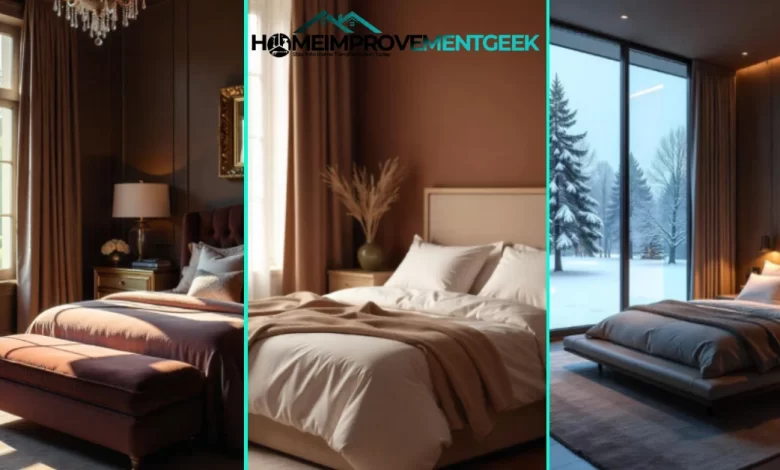 15 Chocolate Brown Bedroom Ideas: Creating a Cozy Sleep Space in 2025 - Featured | HomeImprovementGeek Chocolate Brown Bedroom Ideas Sloan designed with rich textures, metallic accents, and balanced lighting for a cozy sanctuary.