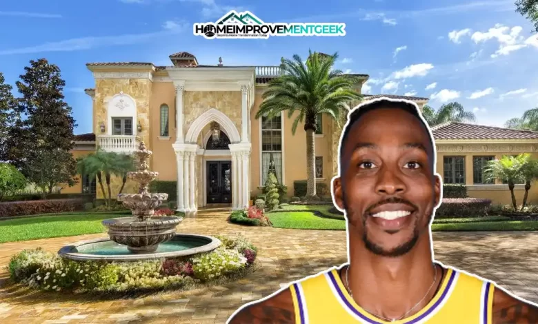 Dwight Howard House 2025 Walkthrough: Discover Unique Features - Luxury Real Estate | HomeImprovementGeek Dwight Howard House, a grand European-style mansion in Georgia with palm trees, stone fountain, and elegant arched entrance.