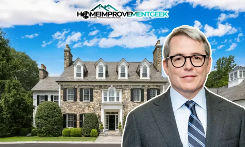 Matthew Broderick House: Inside His 2025 Manhattan Real Estate - Luxury Real Estate | HomeImprovementGeek Front view of the Matthew Broderick House showcasing its elegant architecture and lush landscaping.