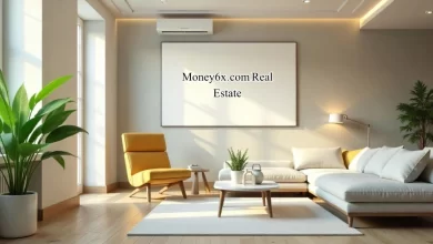 Modern real estate investment concept featuring a digital dashboard showcasing Money6x.com Real Estate’s advanced tools and market analysis for investors.