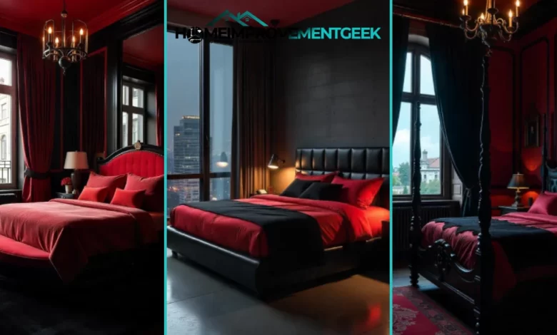 Bold Elegance: 10 Red and Black Bedroom Ideas for 2025 - Home Decor | HomeImprovementGeek Image of , Home Decor, on HomeImprovementGeek.