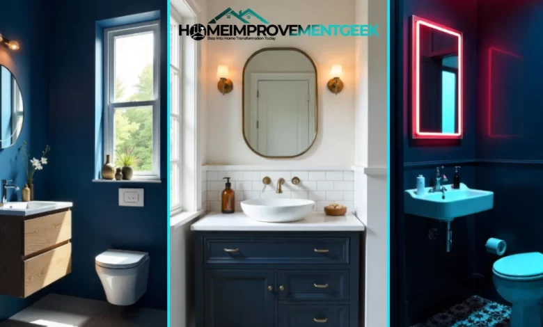 Small Navy Bathroom Ideas 15 Extraordinary Ways to Maximize Space in 2025 - Home Decor | HomeImprovementGeek Small Navy Bathroom Ideas - 15 space-maximizing design tips for compact bathrooms in 2025