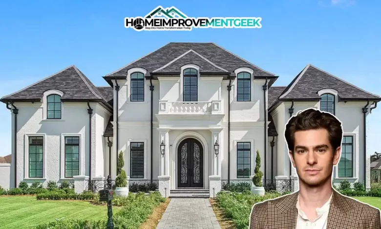 Modern living room with vaulted ceilings and cozy decor in Andrew Garfield House, Beverly Hills.