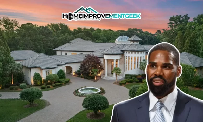 Antawn Jamison Mansion with the NBA legend in front of his luxurious $14M estate in Waxhaw, showcasing elite real estate and lifestyle.