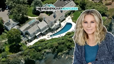 Barbra Streisand house in Malibu features multiple luxury buildings, curved swimming pool, and meticulously landscaped gardens overlooking the Pacific Ocean