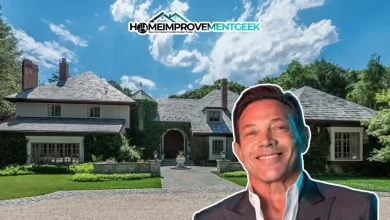 Front view of the stunning Jordan Belfort House, a grand Long Island mansion featured in The Wolf of Wall Street.