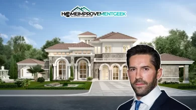 Exterior view of a modern British luxury estate symbolizing the style and mystery surrounding the Scott Adkins House in Sutton Coldfield.