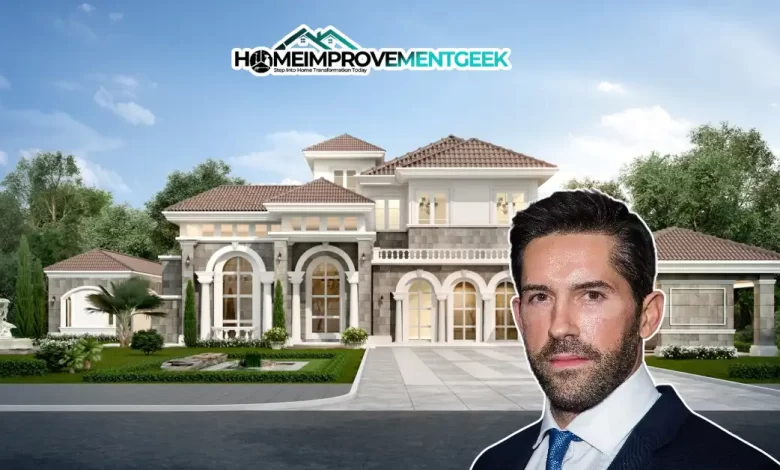 Exterior view of a modern British luxury estate symbolizing the style and mystery surrounding the Scott Adkins House in Sutton Coldfield.