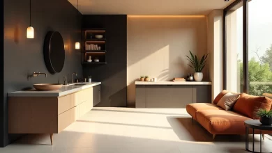 Modern ceramic materials used in kitchen and bathroom surfaces with Sodiceram for durability and eco-friendly design