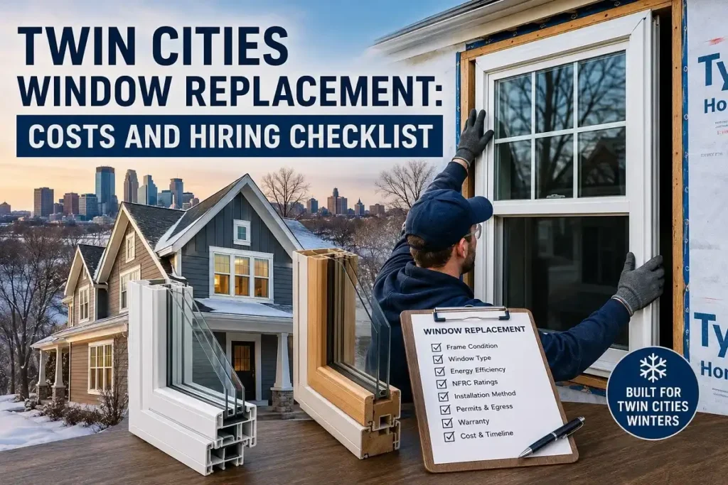 Twin Cities window replacement showing a Minnesota home, replacement windows, and professional window installation