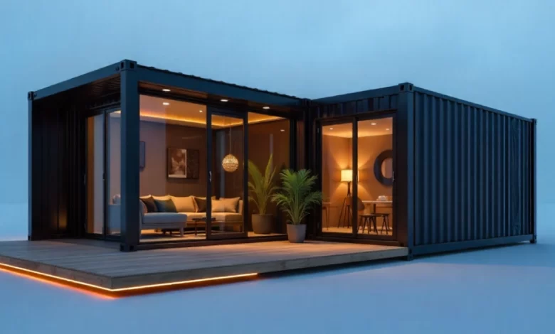 Is Madbox Real Estate Worth It? 2025 Pros, Cons, and Pricing - Reviews | HomeImprovementGeek Modern black container home with glass doors and wooden deck by Madbox Real Estate