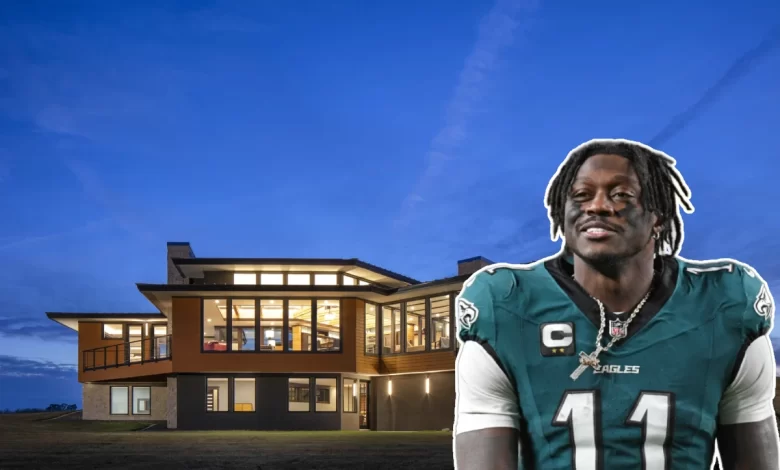 AJ Brown House exterior view showing Philadelphia Eagles wide receiver luxury mansion in Haddonfield South Jersey