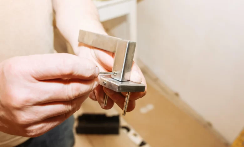 professional home locksmith services installing secure lock on front door