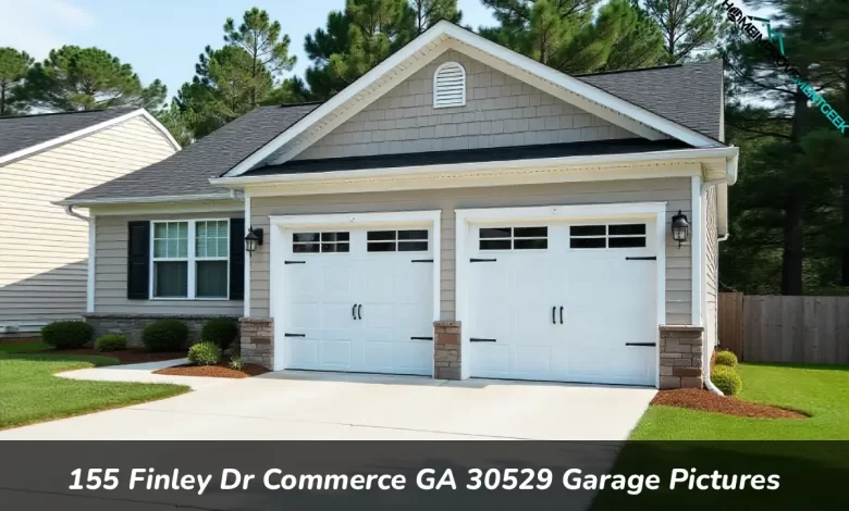 Two-car attached garage at 155 Finley Dr Commerce GA 30529 Garage Pictures with white steel doors and concrete driveway