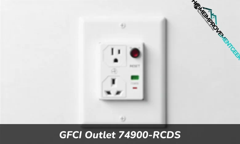 GFCI outlet 74900-RCDS white multi-configuration receptacle with test reset buttons and indicator light for international use