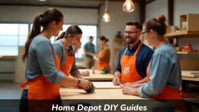 Person attending Home Depot DIY Guides workshop learning home improvement skills with tools and materials