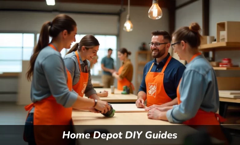 Person attending Home Depot DIY Guides workshop learning home improvement skills with tools and materials