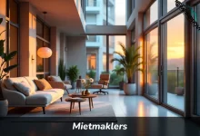 Mietmakler helping tenant find rental apartment in Germany with keys and documents