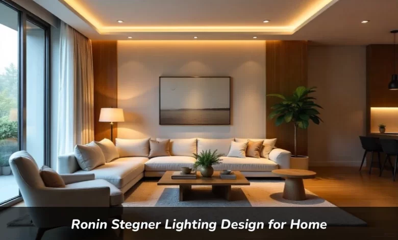Modern living room featuring Ronin Stegner Lighting Design for Home with layered ambient task and accent fixtures