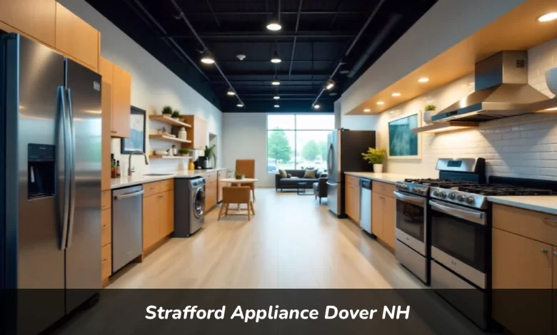 Strafford Appliance Dover NH showroom with kitchen appliances and refrigerators on display