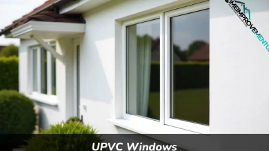 Modern white UPVC windows installed on residential home exterior showing double glazed energy efficient design