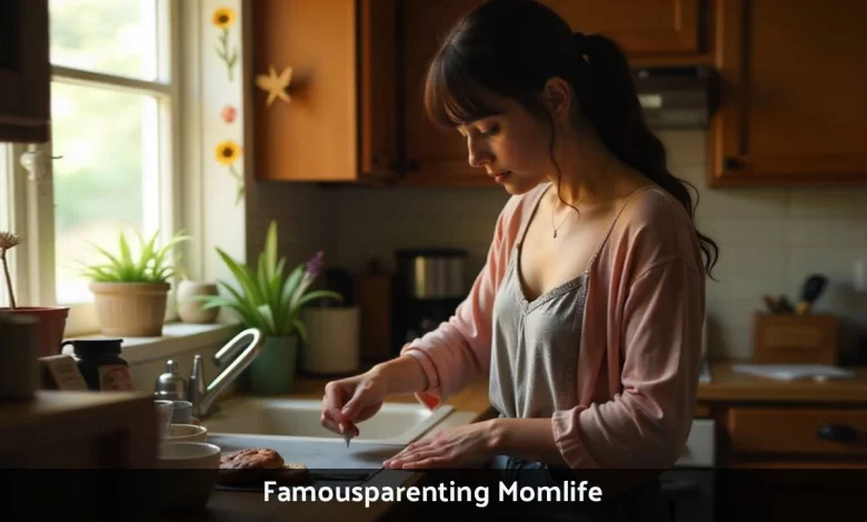 Celebrity mother experiencing famousparenting momlife while balancing children care and public attention