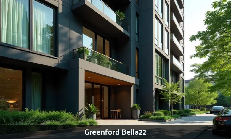 Greenford Bella22 modern apartment building exterior in West London with landscaped gardens
