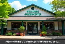Hickory Home Garden Center storefront in Hickory NC showing outdoor power equipment and garden supplies