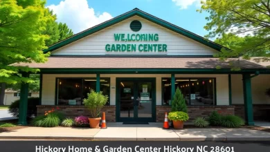 Hickory Home Garden Center storefront in Hickory NC showing outdoor power equipment and garden supplies
