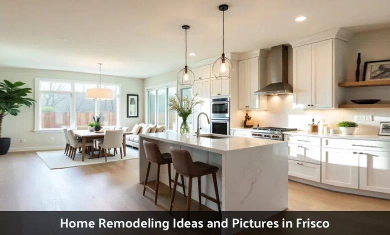 Home Remodeling Ideas and Pictures in Frisco kitchen with white cabinets and open layout