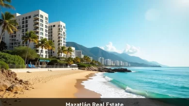 Mazatlán real estate beachfront condos and homes along Pacific Ocean coastline showing property investment opportunities