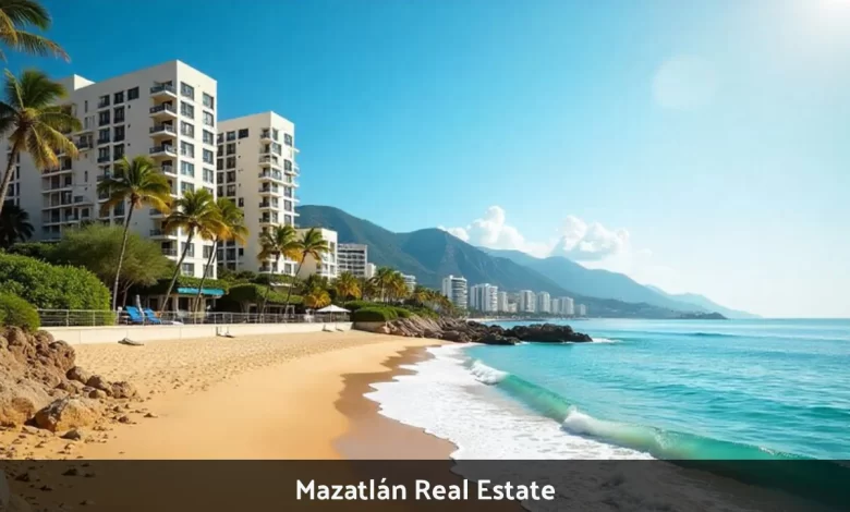 Mazatlán real estate beachfront condos and homes along Pacific Ocean coastline showing property investment opportunities