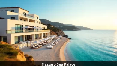 Mazzarò Sea Palace beachfront hotel on Bay of Mazzarò Taormina with private beach and Mediterranean sea views