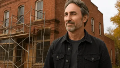 Mike Wolfe Passion Project Revival wine bar restored Esso gas station Columbia Tennessee with outdoor seating and fire pit