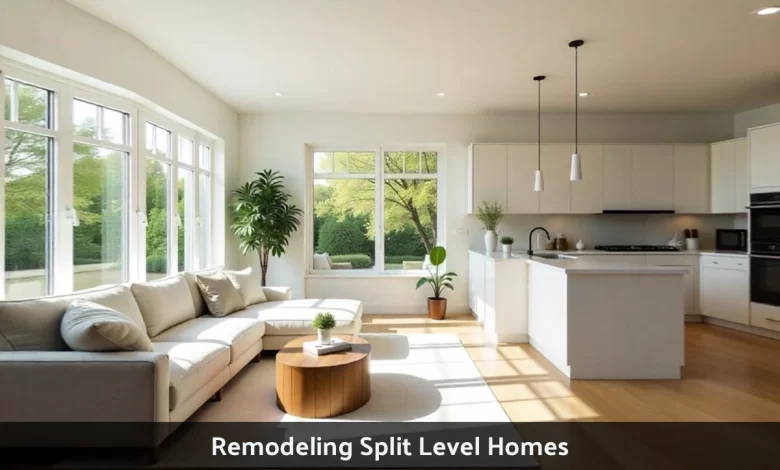 Remodeling Split Level Homes interior with open kitchen and updated flooring