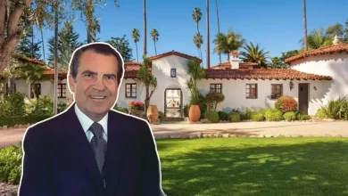 Richard Nixon house La Casa Pacifica exterior view showing Spanish Colonial architecture on San Clemente coastline