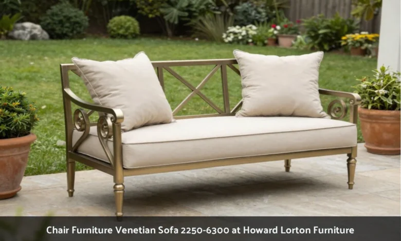 Chair Furniture Venetian Sofa 2250-6300 at Howard Lorton Furniture outdoor patio with cast aluminum frame and cushions