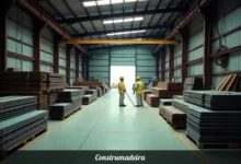 Construmadeira steel distribution warehouse in Funchal Madeira with construction materials and metal products