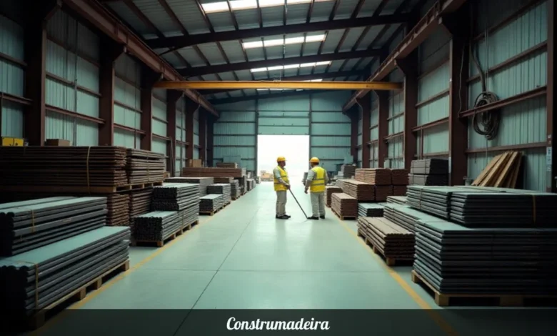 Construmadeira steel distribution warehouse in Funchal Madeira with construction materials and metal products