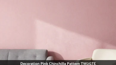 Decoration pink chinchilla pattern tw2gte on bedroom wall showing soft textured surface with velvety appearance